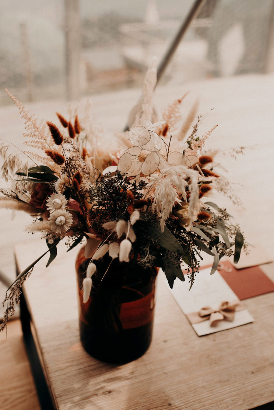 Bouquet de mariée et son ruban de soie - Atelier Graine de Prairie