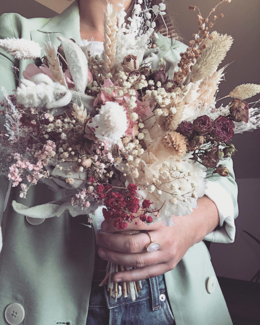 Caroline - Bouquet de fleurs séchées et stabilisées -Atelier Graine de Prairie